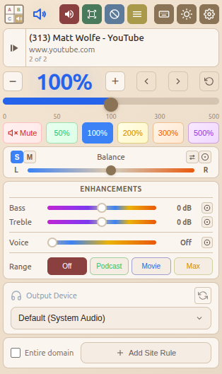 Popup morning theme with EQ sliders