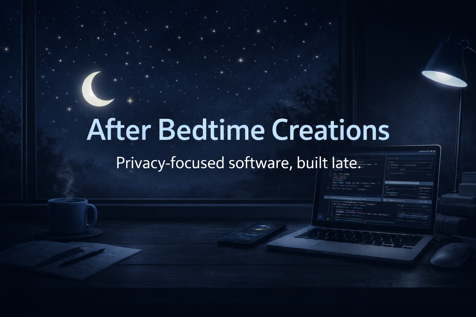 After Bedtime Creations - Privacy-focused software, built late.