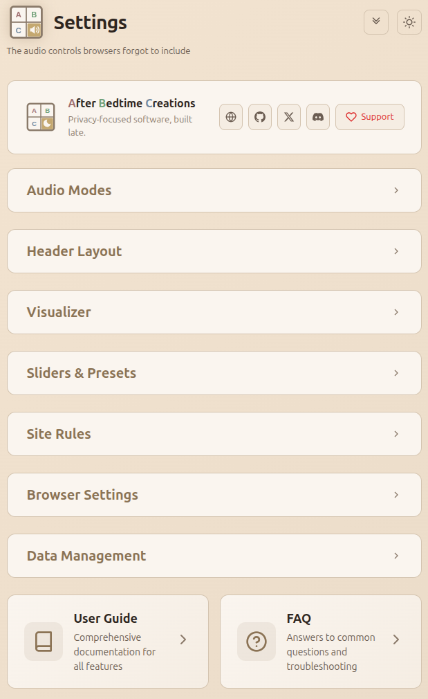 Settings morning theme